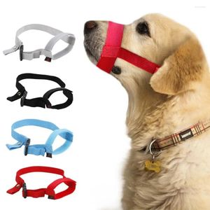 Hundkläder husdjur remmar mask mjuk nylon munstyck justerbar anti-biting andningsstopp skälla valp munntäckning