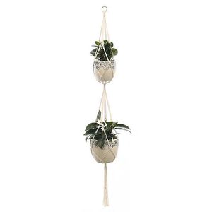 Planters Pots Hanging Flower Basket Macrame Wall Hanger Plants Hand Woven DIY Cotton Rope Plant Pot Holder Hanging Basket Homestay Home Decor