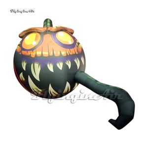 atacado assustador grande grande jack-o-lantern iluminado mal sorridente halloween abóbora balão com videira para decoração de quintal