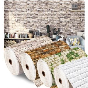 10M 3D Foam Brick Wall Panels Stickers Self Adhesive Waterproof Living Room Wallpaper Wall Decal Home Decoration Wallcoverings 240420