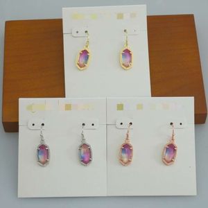 Designer Kendrascott Necklace for Woman Jewlery Ke Jewelry Lee Oval Tri Color Shell Pendant Earrings Earhooks Earrings