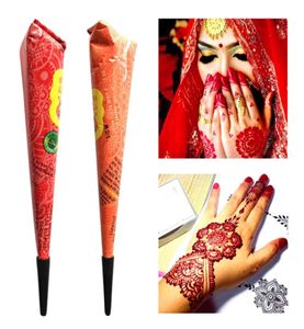 Upuszczenie statku Henna Paste tymczasowy tatuaż wodoodporna farba do ciała hena sztuka stożka na szablon mehndi body tslm24974242