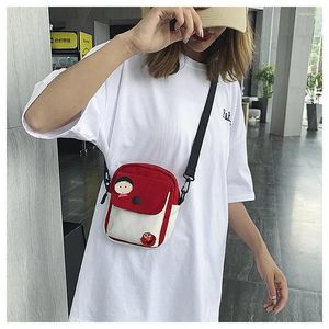 Umhängetaschen kleine Frauen Mode Canvas Bag Summer Girl Mini Messenger süße Handy Geldbörse Geldbeutel