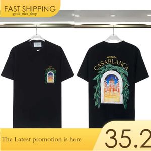 Men's T-Shirts Men's T Brand Designer Tees Rainbow Mushroom Letter Print Short Sleeve Tops Cotton Loose Men Casa Blanca Women Shirt 4648