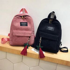 Backpack Women Mini Corduroy Female Eco Simple Canvas Shoulder Bag Ladies Casual Small Travel Bags For Teenage Girls