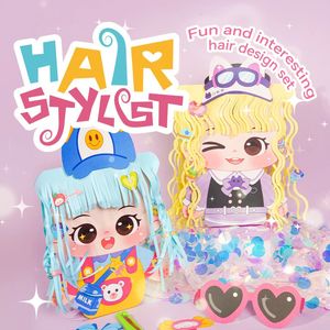 DIY Hair Stylist Toyfun och intressant hårdesign Set Design En mängd frisyrer för 3 barn 240420