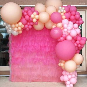 Parti Dekorasyonu 158pcs Pembe Krem Şeftali İnci Beyaz Balonlar Çelenk Kemer Kiti Düğün Gelin Bebek Duş Doğum Günü Malzemeleri Olmak