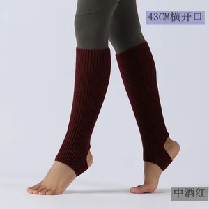 Women Socks 2024 Korean Style Latin Dance Leg Knitwear Protective Wool Boots Long Straight Warmers Stacking Pile Curry White Opening