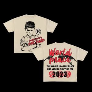 America War Girl Graphic Print T-shirt Y2K Retro solto de manga curta redonda pescoço algodão top gótico de rua gótico Mulheres roupas 240430