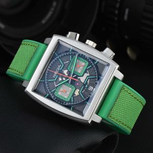 Titta på Watches AAA 2024 Herr Square 6-Pin Full Function Quartz Watch Dual Color Strap Watch