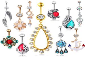 Misture 20 estilos Piercing de barriga NOMBRIL Aço inoxidável Body Body Jewelry Butblet Butt Ringbell Bar TRAGUS EARRING2680565