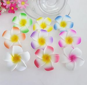 100st 5cm 6cm 8Colors Hawaiian 5Colors Real Touch Artificial Plumeria Flower Diy Hair Accessory PE Frangipani Wedding Party Decor4190047