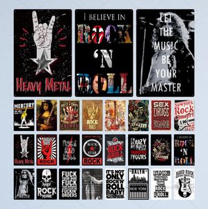 Rock Roll Metal Sign Tin Sign Sign Plaque Metal Vintage Music Metal Poster Decor da parete retrò per Bar Club Man Cave1504567