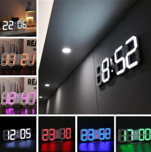 Design moderno Relógio de parede LED 3D para decoração de sala Digital Clocks Home Office Table Desk Night Display3172020