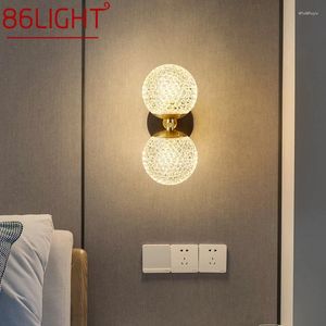 Vägglampa 86 Lätt modern inre mässing LED Copper Sconce Simple Art Decor för modernt hem levande rum sovrum