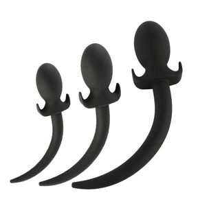 Sex Dog Tail Anal Plug Butt Plugs Soft Silicone Anal Dilator Adult Sex Toys for Man Prostate Massager Erotic Anal Toy for Woman Y11007522