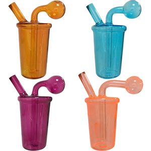 Brucciolo colorato per caffettiere Brubbone tubo di gorgogliatore Mini bongs tubi per acqua percolatori tubi di vetro giallo gorgoglianti riciclare