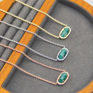 Designer Kendrascott Halsband för kvinnlig juvelery Instagram Minimalistiska ovala gröna katter Eye Stone Kort halsband Neckkedjan Halsben Kedja