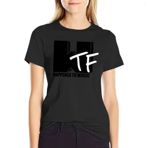 Polos femininos wtf aconteceu com a música Solid T-Shirt Workout thirts for Women Cotton Dress Long