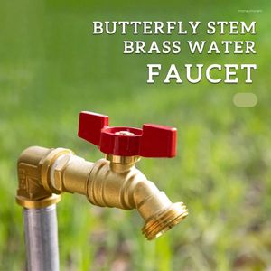 Bathroom Sink Faucets TMOK Single Outlet Brass Faucet NPT USA Thread Butterfly Handle Outdoor Garden For Irrigation