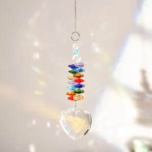 Decorative Figurines Clear Glass Heart Crystal Ball Prism Pendant Suncatcher For Windows Indoor Outdoor Garden Hanging Decor Gifts Women Mom