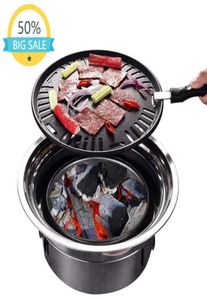 Churrasco grelhar a carvão portátil de churrasco coreano de carbono fogão de acampamento para o OutdoorIndoor e piquenique 2107242099347