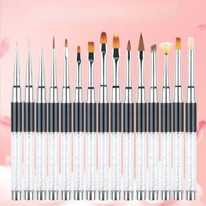 1 Pcs Nail Art Design Brush Set Crystal Diamond Rod Line Carving Drawing Pen Phototherapy UV Gel Painting Brushes Manicure Tool