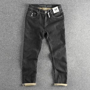 Men's Jeans Vintage American Casual Washed Denim For Men Four Season Slim Fit Straight Stretch Pants 24SS Y2k Youth Male Trousers