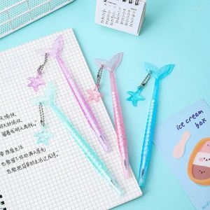 3pcs Cute Crystal Mermaid Gel Pens 0.5mm Black Ink Neutral Kawaii Pendant Needle For School Kids Gifts Office Supplies