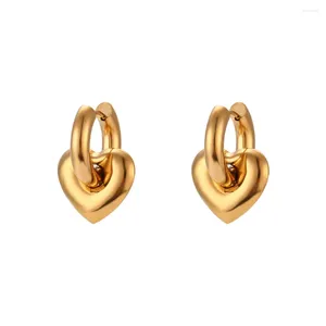 Hoop Ohrringe Ins 18K Gold Silber PVD PVD geplattet Edelstahl Herz Liebe Ohrring für Frauen wasserdichte hypoallergene Schmuck Geschenk