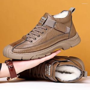 Scarpe casual inverno vendendo stivali di cotone maschile da esterni di alta qualità altezza sola di alta qualità aumentano escursioni