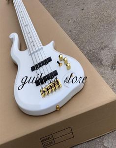 5 strängar Electric Guitar Diamond Series Alpine White Prince Cloud Inlays Black Dot Gold Hardware9519939