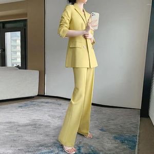 Women's Two Piece Pants Women Pieces Sets 2024 Spring Long Sleeve Blazer Coat Tops And Flare Trousers Office Lady Suits