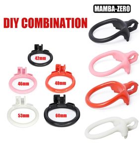 DIY Combination Mamba-Zero Cock Cage Cage Penis Sleeve Resin Male Chasity Device Toys 2103246091256