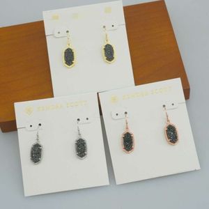 Дизайнерский колье Kendrascott для женщины ювелирные украшения Lee Oval Black Crystal Зубной кулон Серьги для серьги серьги