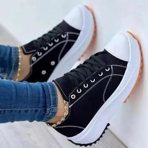 Casual Shoes Canvas Women's Sport for Women Sneakers Platforma Kobieta Tennis Ladies 2024 Walking Chunky Lace Up Plus Size