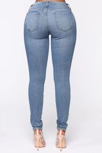 Women's Jeans Long Pants Fashion Vintage Female High Waist Stretch Slim Casual Pencil Large Size