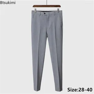 Men's Suits 2024 Fashion Formal Suit Pants Slim Non-ironing Trousers Men Party Business Dress Casual Straight