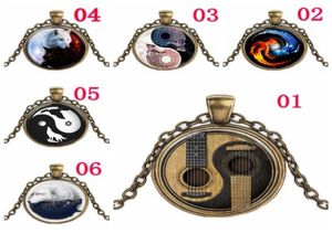 Yin Yang Tai Chi Pendant Black and White Wolf Sun и Moon Time Gemstone Ожерелье простые ювелирные изделия9463151