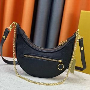 Louls Vutt Loop Bag Bag Bag Designer Designer Sucks Metal Metal Chain Hobo Half Moon Luxury Woman BaguetT