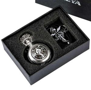 Fullmetal Alchemist Silverbronze Pocket Watch Подвеска MEN039S Quartz Япония Аниме -ожерело