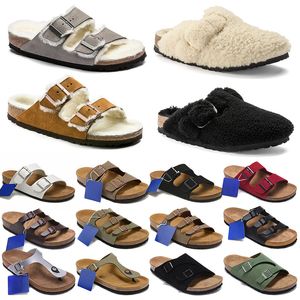 2024 Designer Clogs Sandals Slippers Shearling Mules Cork Flat Fashion house Slides Women Men Designer Sandals Designer Slippers Clog Suede slide room shoes 35-45