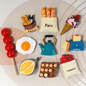 10pcs 3D Food Model Fridge Magnets Cartoon Bread Bag Refrigerator Magnetic Sticker Po Message Holder Kitchen 240429