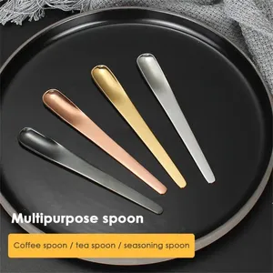 Кофе Scoops Titaniumeed Spoon изящные прочные материалы качество розового золота качество черные уникальные десертные посуды Matte