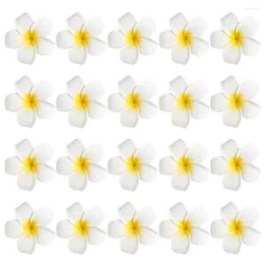 Flores decorativas 20 PCs Artificial Frangipani Hair Pin Barrettes Menina Acessório EVA Supplies Tiara Tiara