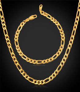 Nuova collana in acciaio inossidabile alla catena Figaro alla moda set 18K Collacebracera appalto in oro.