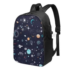 Backpack Universe Planet College School Durable Computer Bag With Adjustable Straps Shoulder Bookpack Travel Hiking Daypack