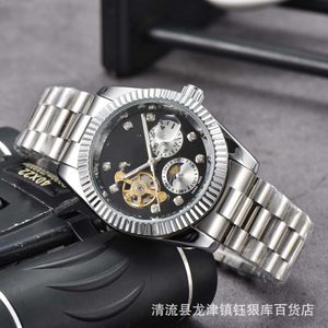 Watch watches AAA 2024 Mens Stainless Steel Mechanical 3-Pin Lunar Phase Automatic Mechanical Labor Watch