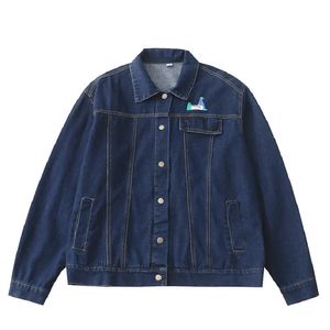 Giacca di jeans per donne jean cappotto sciolto chic outwear casualsleved longsleved playful original niche niche retro 240423