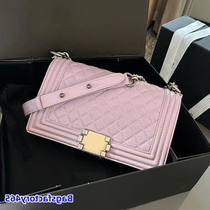 LOULS VUTT CAVIAR Skórzany designerka torba Vintage Boy Flap Bag Osiem kolorów Silny srebrny sprzęt metalowy łańcuch zamekowy